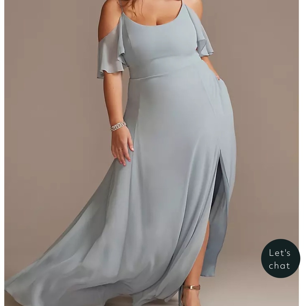 Elegant Blue Cold Shoulder Maxi Dress